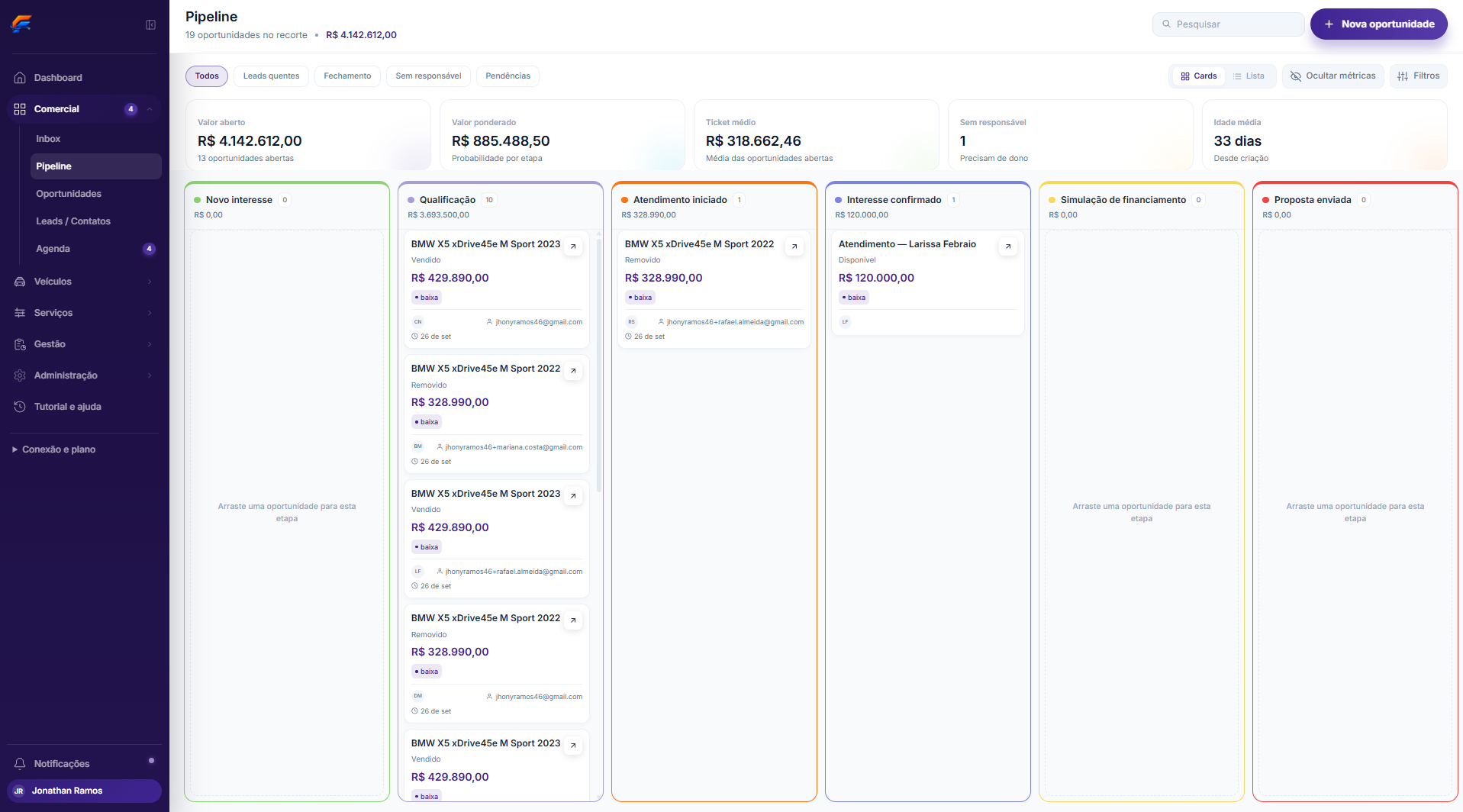 Tela real do AutoApp — pipeline